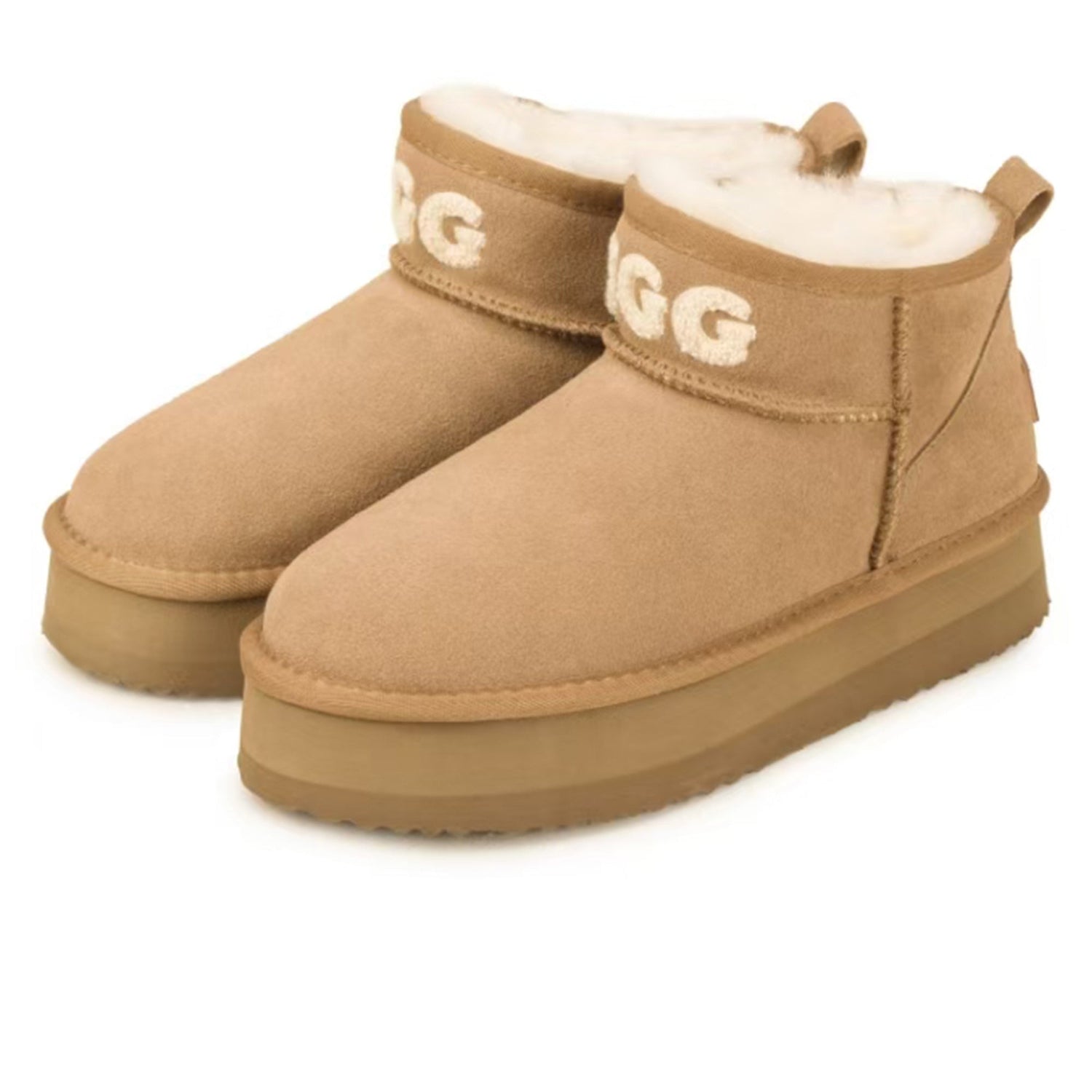 Auzland UGG shearling ultra mini platform boots for women, featuring plush shearling lining and chunky platform sole.