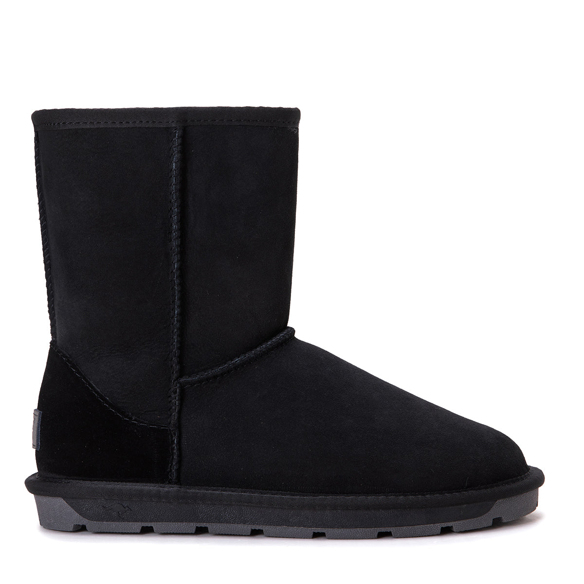 Black Auzland premium short classic Australian-made UGG boots for women, featuring soft sheepskin interior and durable sole.