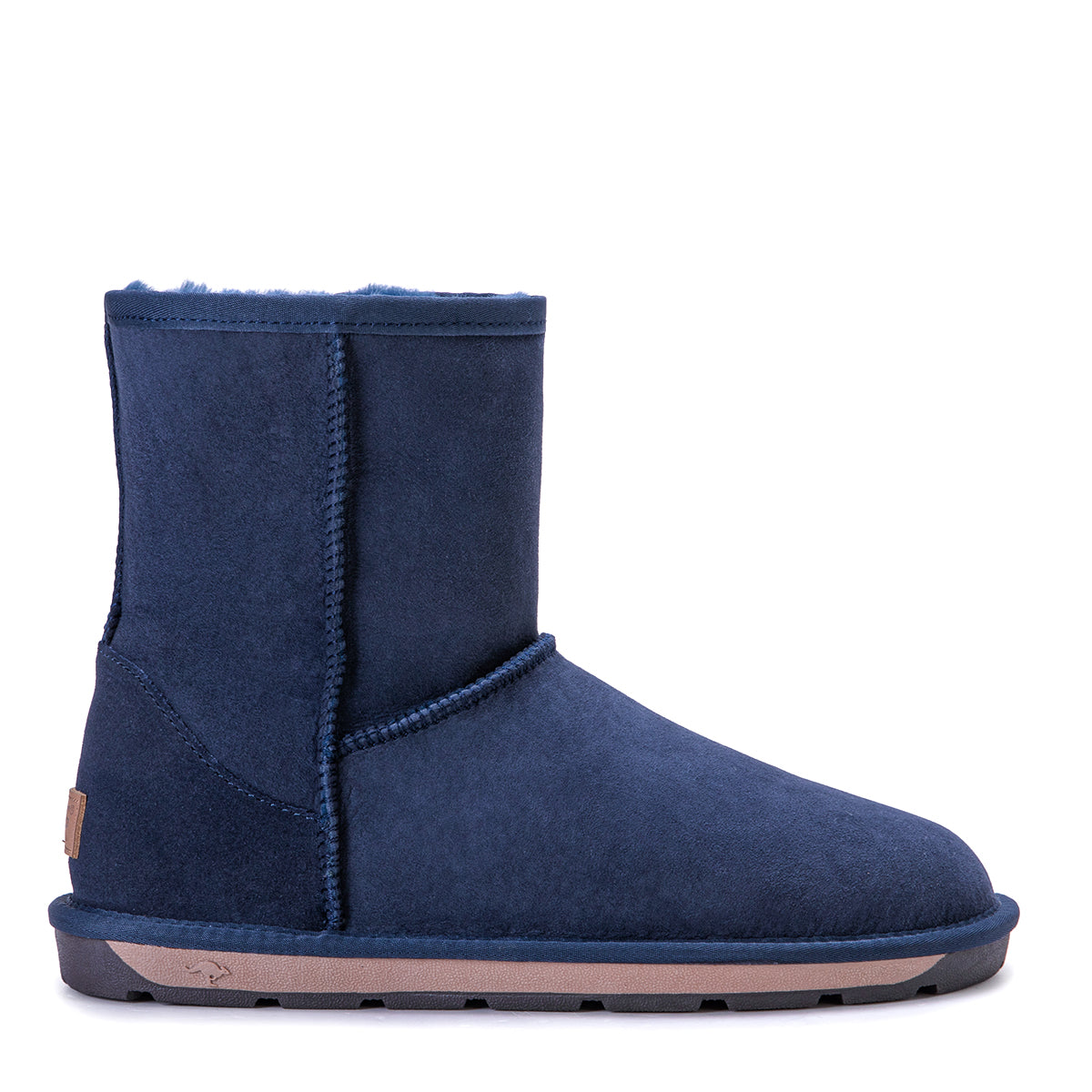 Navy Auzland Premium Short Classic Australian Made UGG Boots for women, featuring soft sheepskin and durable rubber soles.