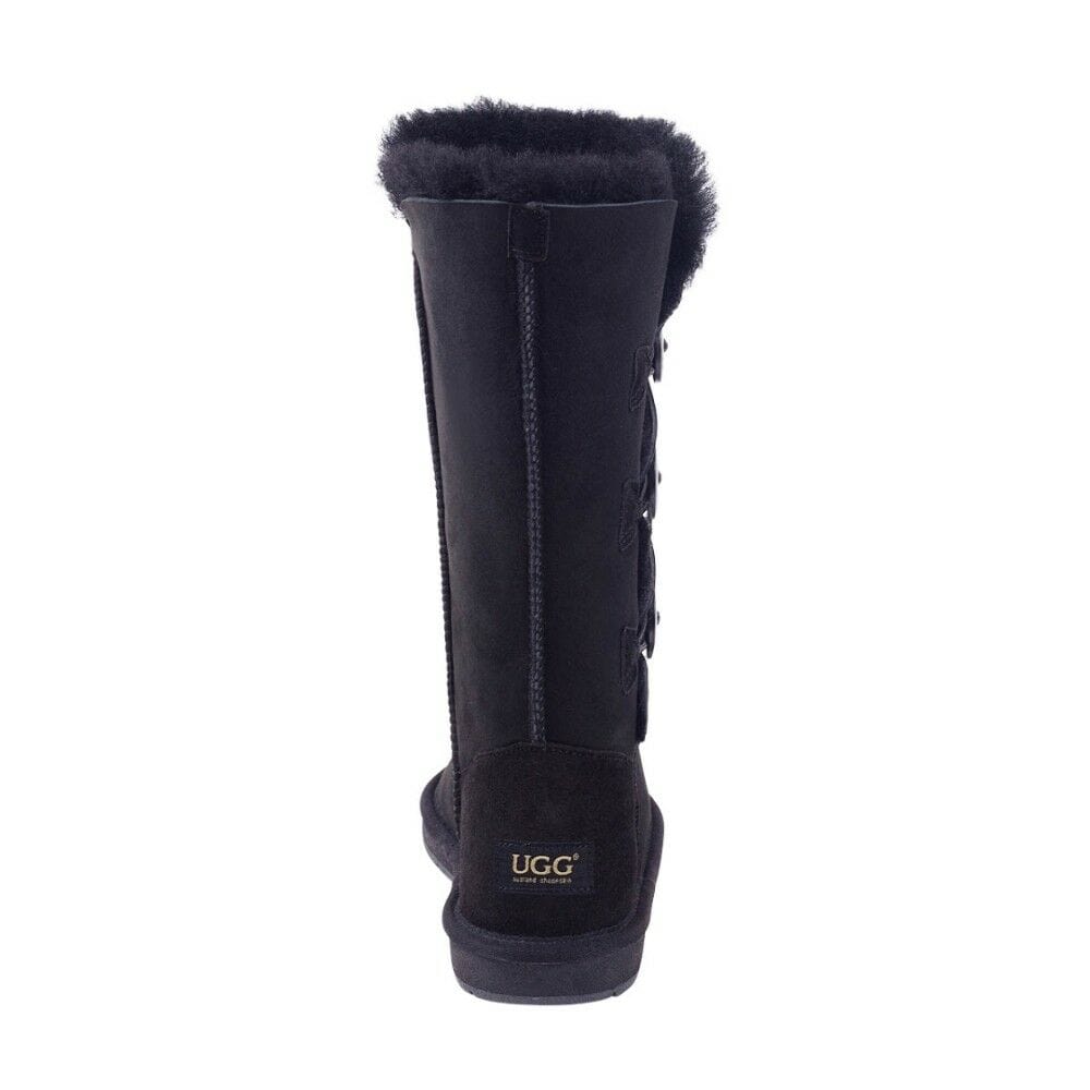 Auzland UGG Premium Classic Tall 3-Button Boots for women, showcasing the tall sheepskin boots with button details and cosy interior.