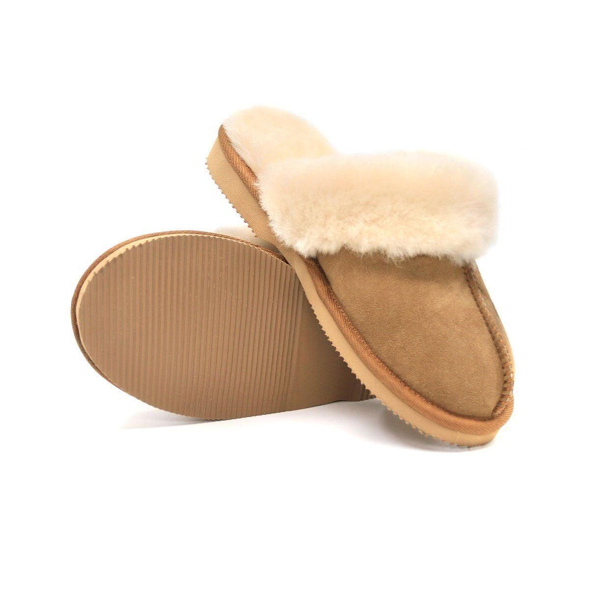 Auzland Premium Women UGG Slippers in roozee color, Australian-made soft slide slippers with plush lining and slip-on design.