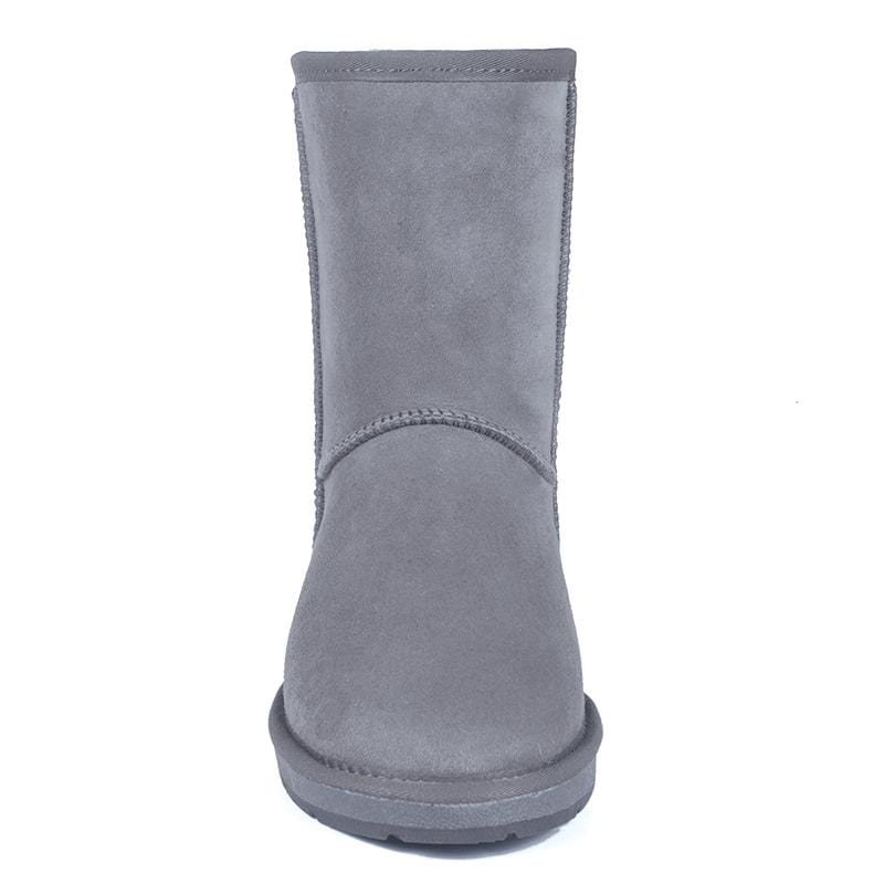 Auzland Premium Short Classic UGG Boots for women featuring soft sheepskin lining and a tan suede exterior.