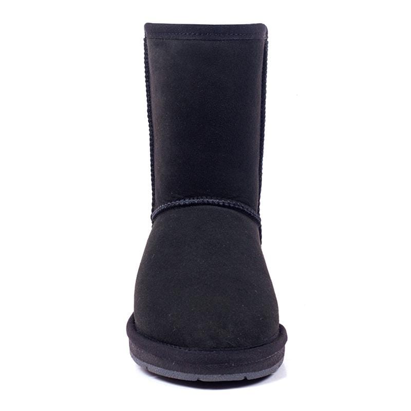 A pair of Auzland premium short classic UGG boots for women, featuring soft suede exterior and cosy shearling lining.