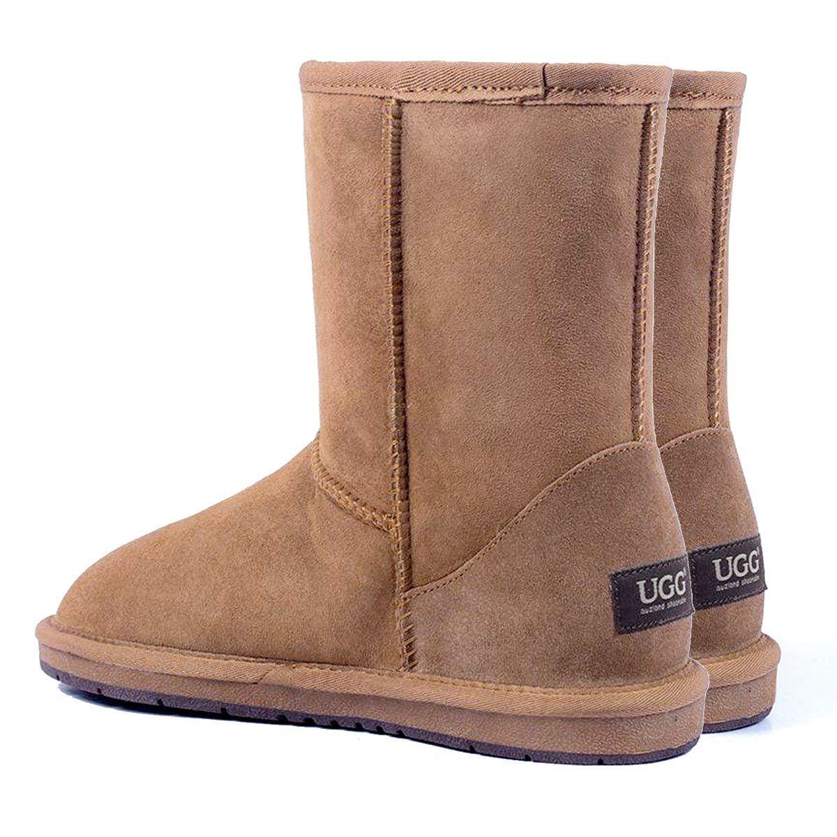 Auzland premium suede short classic UGG boots for women, showcasing the cosy ankle-height design with soft suede material.