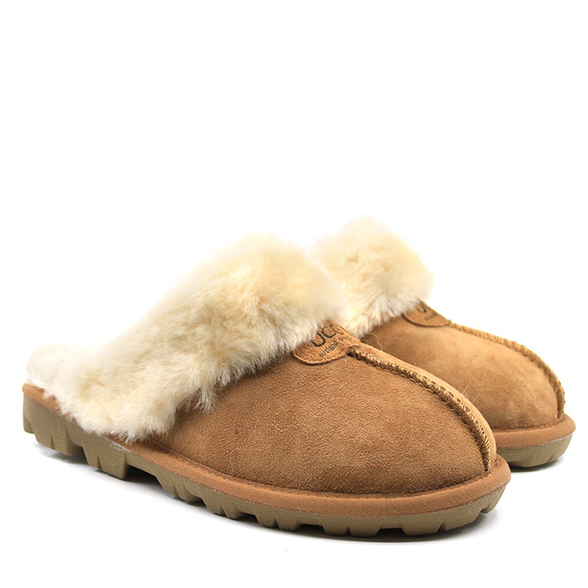 Auzland UGG Scuff Slippers for women featuring soft sheepskin lining and cosy slip-on style, perfect for indoor comfort.