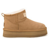 Auzland UGG shearling ultra mini platform boots for women, featuring plush shearling lining and a stylish mini boot design.
