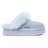 Auzland UGG slippers with classic platform design and scuff detailing, featuring soft material and cosy interior for comfortable wear.