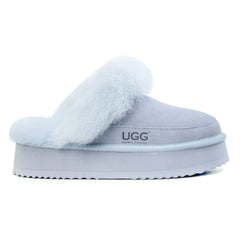Auzland UGG slippers with classic platform design and scuff detailing, featuring soft material and cosy interior for comfortable wear.