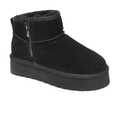 Auzland UGG Merino Ultra Mini Zipper Platform Boots for women, featuring cosy design, zipper closure, and platform sole.