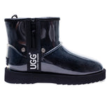 Black UGG Zipper Clear Mini Rain Boots by Auzland featuring transparent waterproof material and zipper detail.