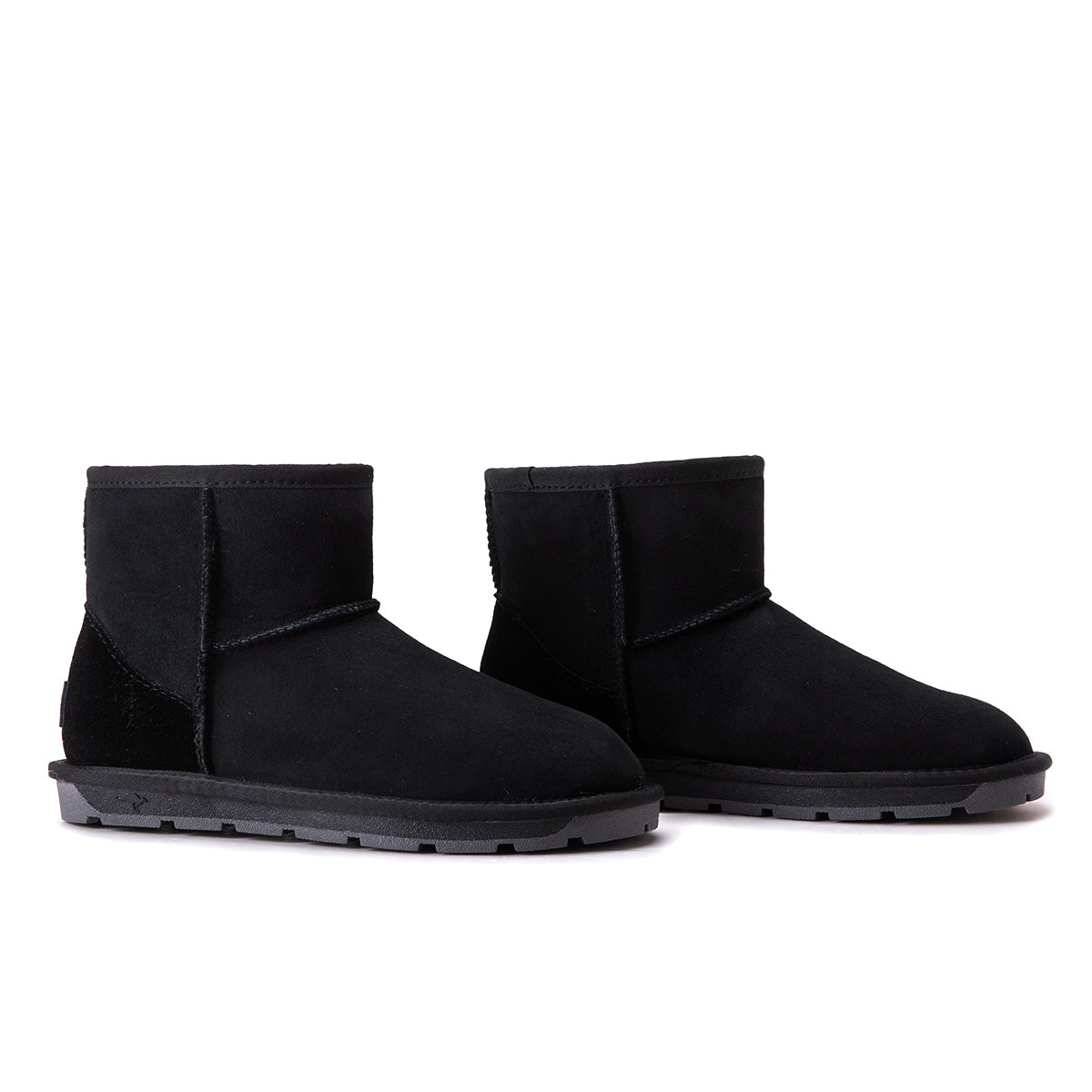 Black Auzland Mini Classic Australian UGG boots for women, cosy sheepskin-lined Australian-made footwear.