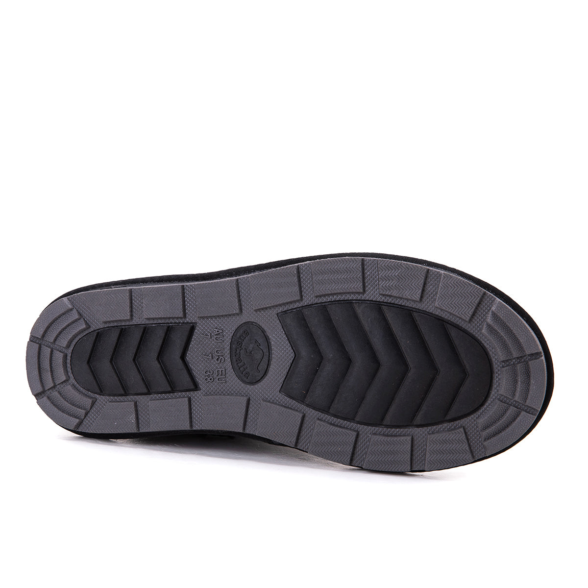 Black Auzland premium short classic Australian-made UGG boots for women, cosy sheepskin-lined shoes with a casual style.
