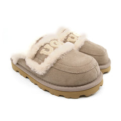 Auzland UGG shearling comfort sole slippers in brown, cosy women's slippers with plush shearling lining and slip-on style.