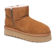 Auzland UGG Merino Ultra Mini Zipper Platform Boots for women, featuring a sleek design, zipper detail, and platform sole.