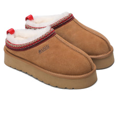 Auzland UGG Merino Tassy Platform Slippers featuring plush Merino wool lining and a stylish platform design.