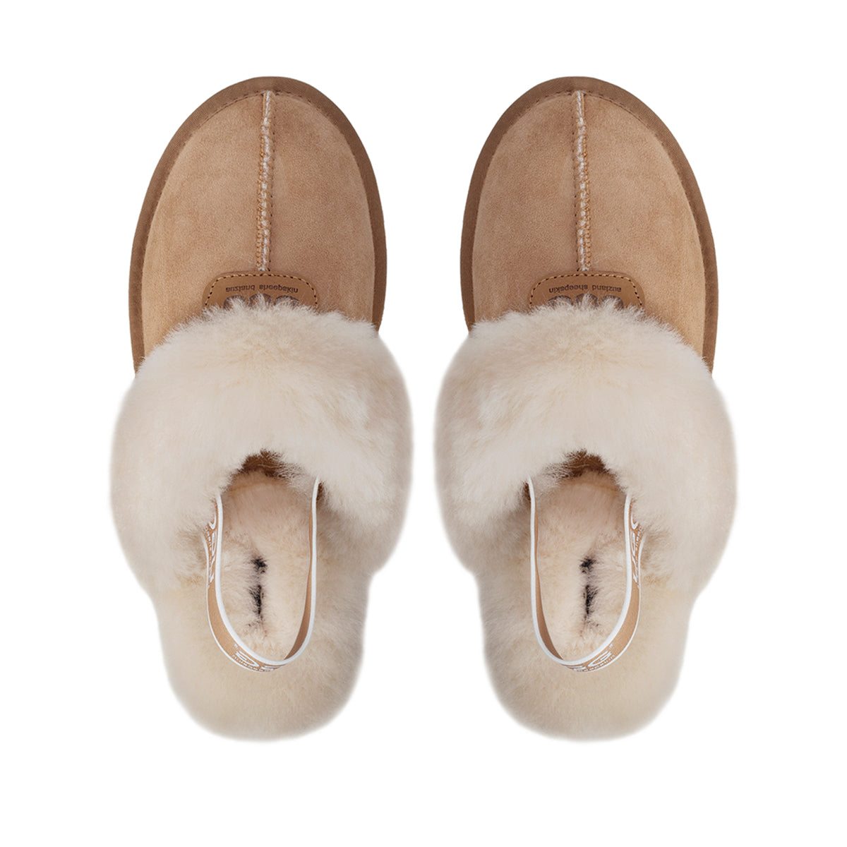 Auzland UGG slippers with platform soles and chest straps, featuring soft, cosy material for comfortable indoor wear.