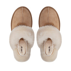 Auzland UGG slippers with platform soles and chest straps, featuring soft, cosy material for comfortable indoor wear.