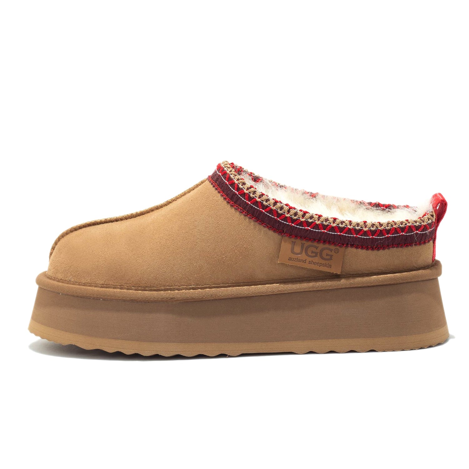 Auzland Mackenzie Platform UGG Slippers with plush lining and thick sole, displayed on a plain background.