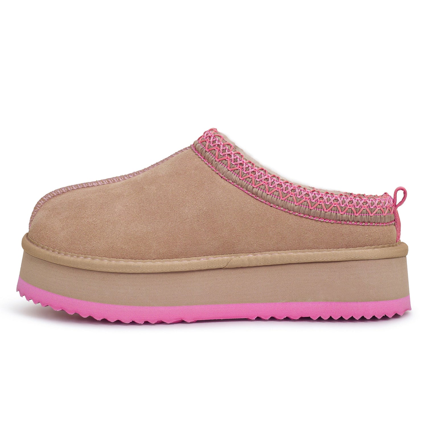 Auzland Mackenzie Platform UGG slippers with plush lining and thick soles, displayed on a neutral background.