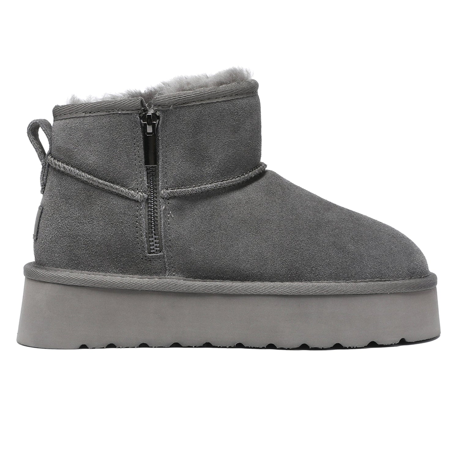 Auzland UGG Merino Ultra Mini Zipper Platform Boots for women, featuring plush lining and zipper detail on classic UGG-style shoes.