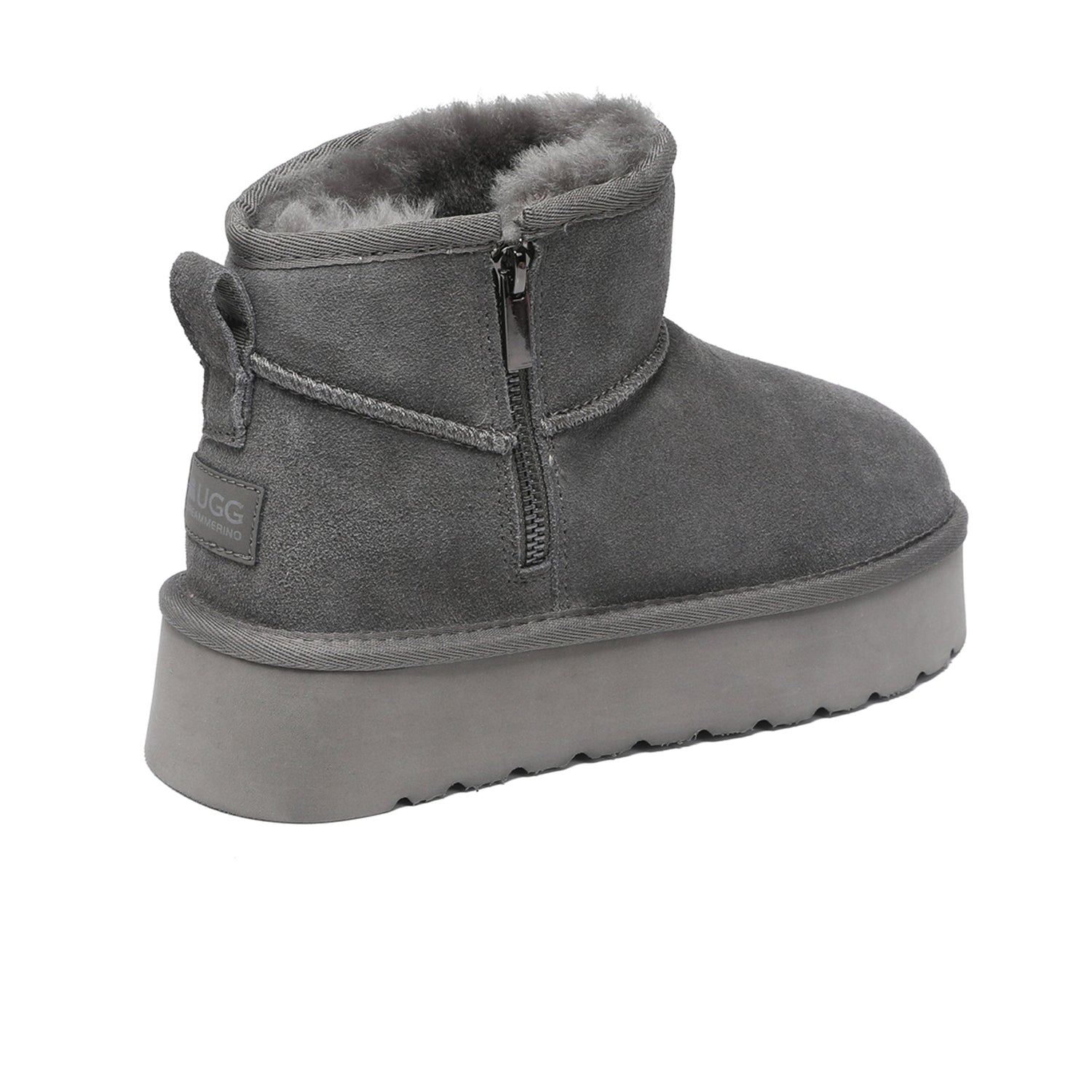 Auzland UGG Merino Ultra Mini Zipper Platform Boots for women, featuring classic UGG style, zip closure, and chunky platform sole.