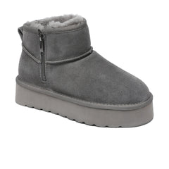 Auzland UGG Merino Ultra Mini Zipper Platform Boots for women, featuring a sleek mini design with zipper detail and platform sole.