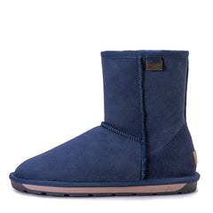 Navy Auzland Premium Short Classic Australian Made UGG Boots for women, showcasing cosy sheepskin lining and durable suede exterior.