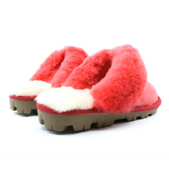 Red UGG Scuff slippers for women by Auzland, cosy slip-on footwear with plush interior and casual style.