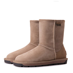 Australian-made Auzland premium short classic UGG boots for women, showcasing soft suede exterior and cosy shearling lining.