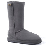 A pair of grey tall classic UGG boots for women by Auzland, featuring plush sheepskin lining and a sleek, knee-high design.