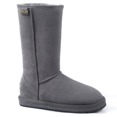 A pair of grey tall classic UGG boots for women by Auzland, featuring plush sheepskin lining and a sleek, knee-high design.