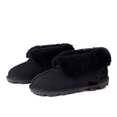 Auzland UGG Classic Ankle Slipper shoes featuring soft, plush interior and cosy ankle coverage, in a neutral color.