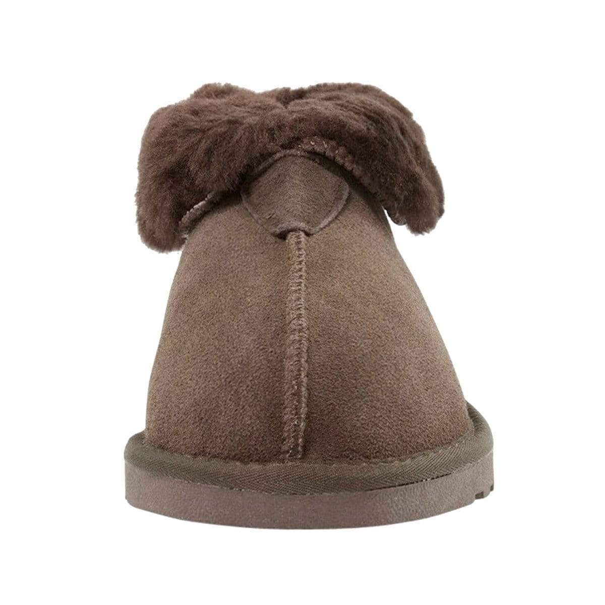 Auzland UGG Classic Ankle Slipper shoes with cosy sheepskin lining and soft suede exterior, ideal for comfortable indoor wear.