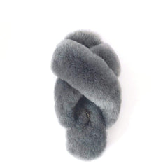 Auzland UGG Cross Fluff Scuff slippers for women with plush fluffy interior and slip-on design, perfect for cosy indoor wear.