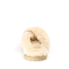 Auzland UGG Cross Fluff Scuff slippers for women, cosy slip-on shoes with fluffy interior and soft sole, ideal for indoor comfort.