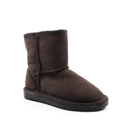 Auzland UGG Kids Short Classic Boots in tan with soft sheepskin lining, showcasing their cosy, slip-on design and durable sole.