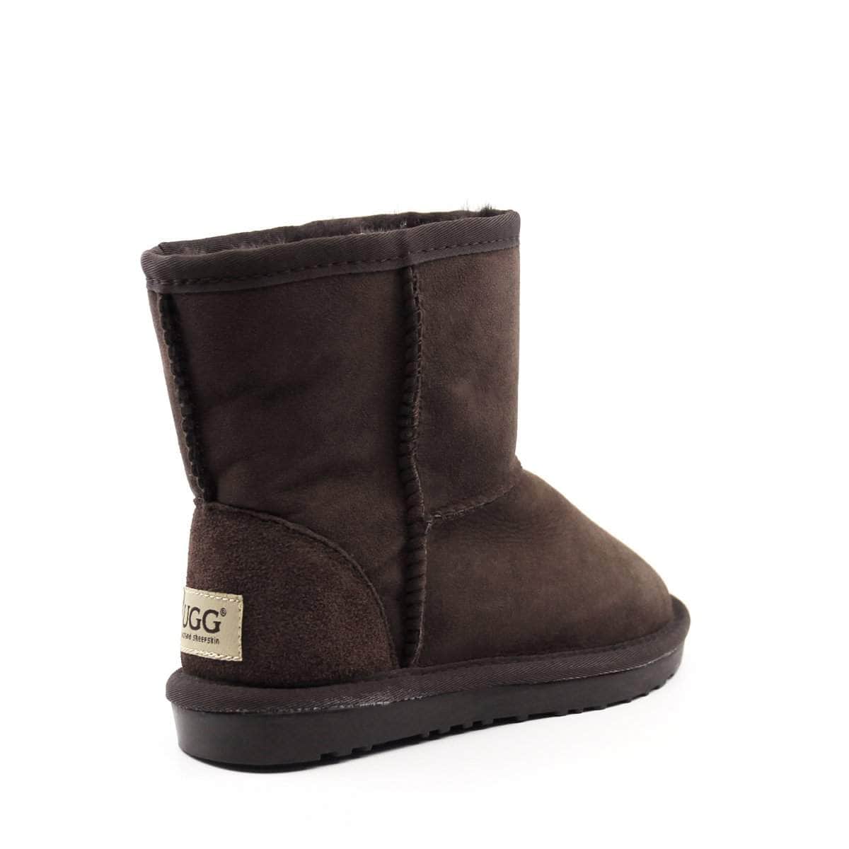 Auzland UGG Kids Short Classic Boots in tan with sheepskin lining, showcasing their cosy, slip-on design for children.