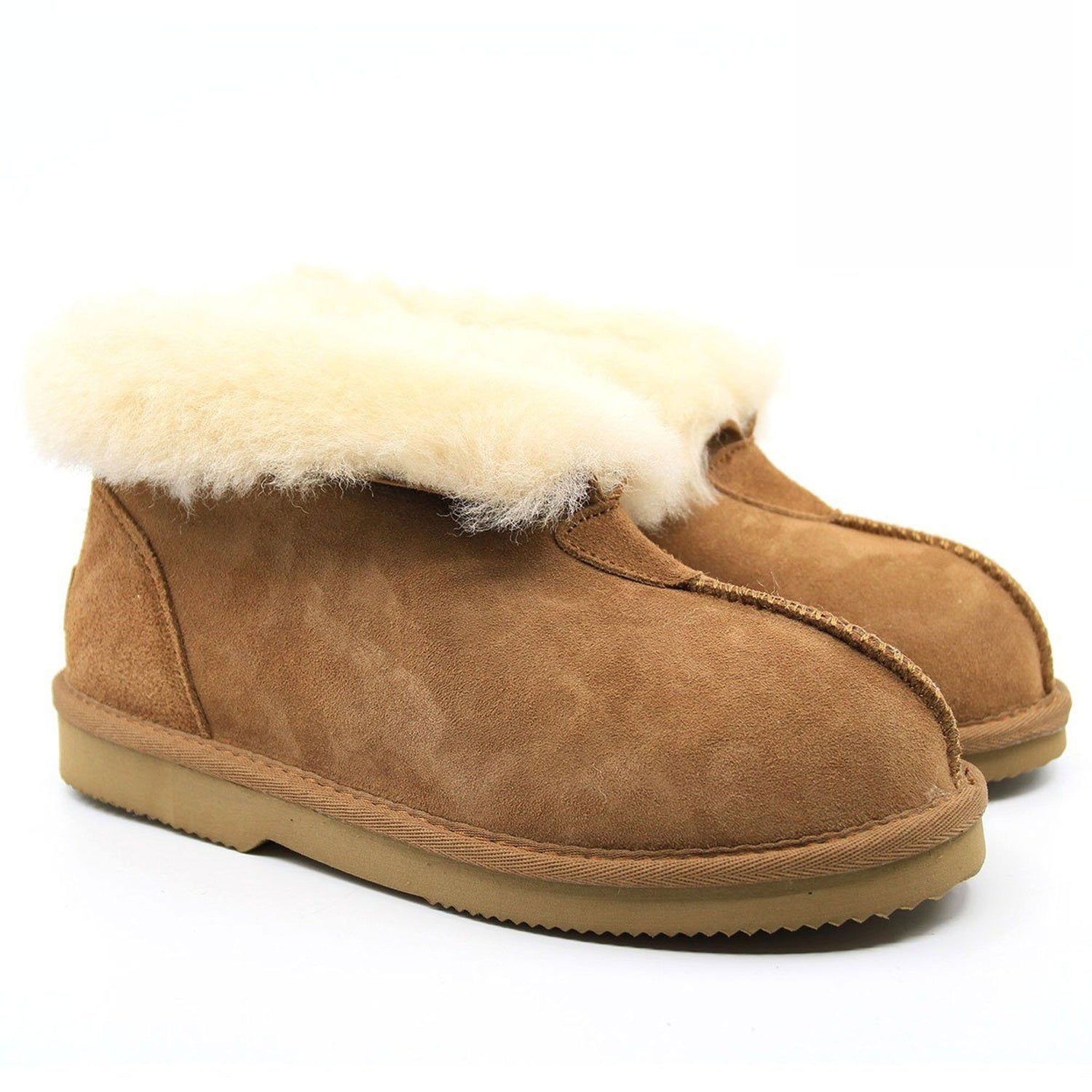 Close-up of Auzland UGG ankle slippers for women, featuring plush Australian-made design and cosy slip-on style.