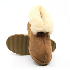 Auzland Premium UGG ankle slippers for women, Australian-made, soft cosy slippers with a plush design and ankle coverage.