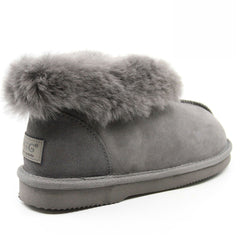 A pair of Auzland UGG Premium Ankle Slippers for women, Australian-made, featuring soft, cosy ankle-high design with plush lining.