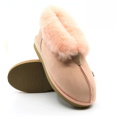Auzland Premium UGG ankle slippers for women, Australian-made, featuring plush sheepskin lining and soft slip-on design.