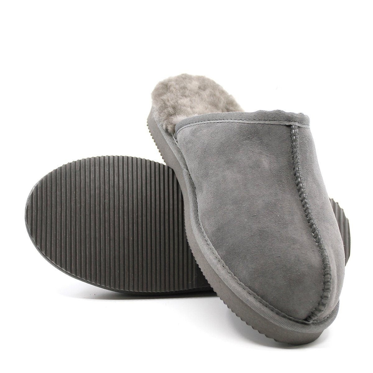 Auzland men's UGG slip-on slippers with plush lining and scuff design, Australian-made, comfortable indoor footwear.