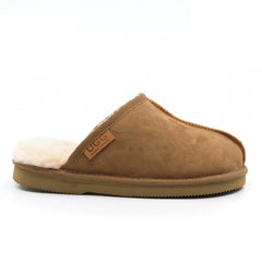 Australian-made UGG men's premium slip-on slippers by Auzland, featuring soft interior and comfortable slip-on design.