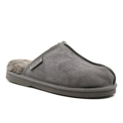 A pair of UGG men's premium scuff slippers by Auzland, made in Australia, featuring soft interior and comfortable slide design.