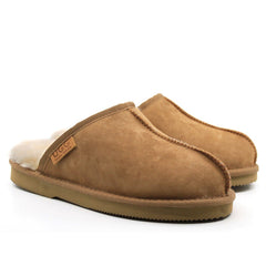 Auzland men's premium UGG slippers, Australian-made, featuring a soft scuff design with plush interior for comfort.