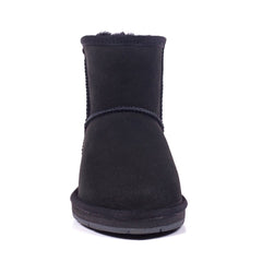 A pair of Auzland Premium Mini Classic UGG Boots for women, shown in soft suede with plush sheepskin lining.