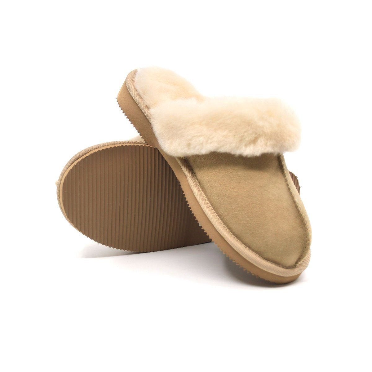Auzland premium women's UGG slippers in blush pink, Australian-made, featuring soft sheepskin lining and slip-on design.
