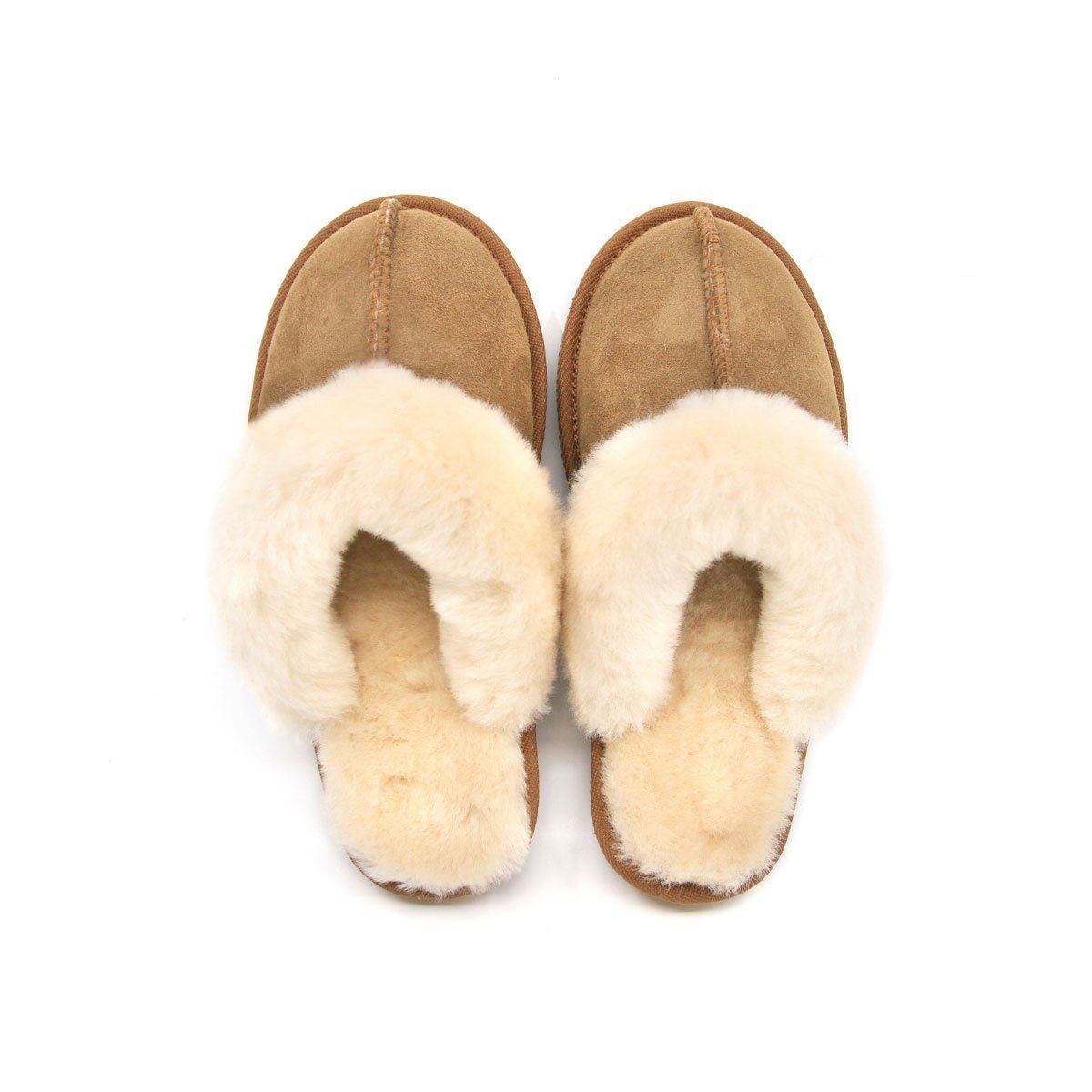 Auzland Premium women UGG slippers in roozee color, Australian-made cosy slip-on shoes with soft shearling lining and rubber sole.