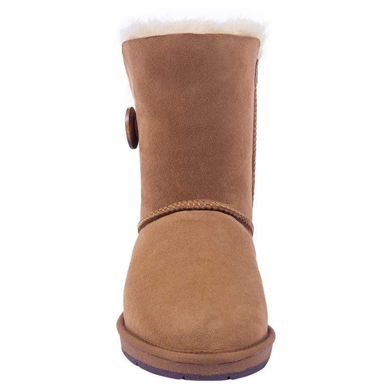 Auzland UGG Premium Short 1-Button Classic Boots for women, featuring soft suede exterior and cosy shearling lining.