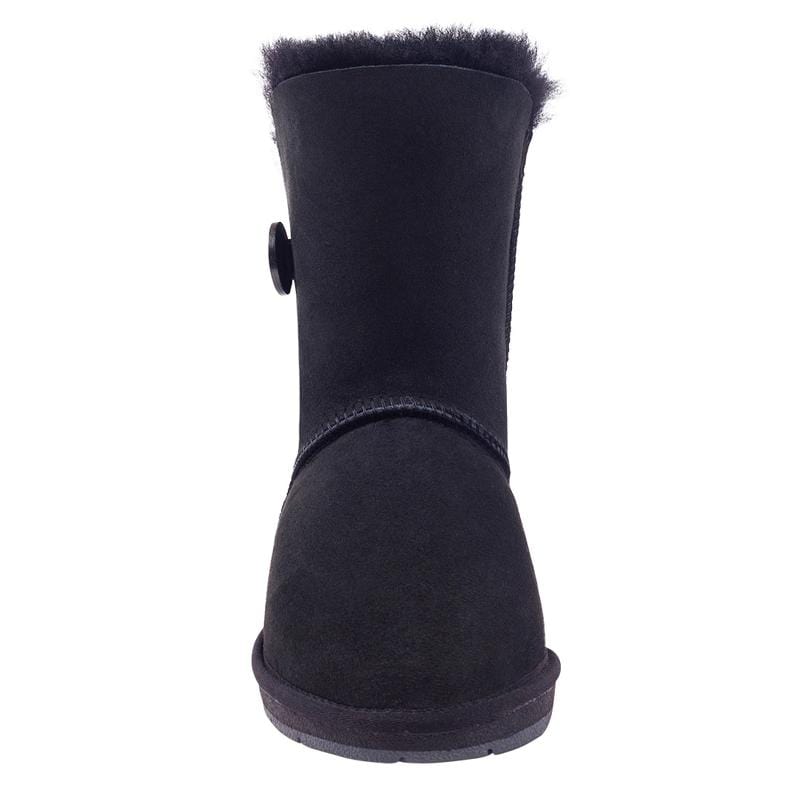Auzland UGG Premium Short Classic Boots with a single button, featuring soft suede and sheepskin lining for women.